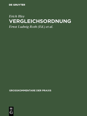 cover image of Vergleichsordnung